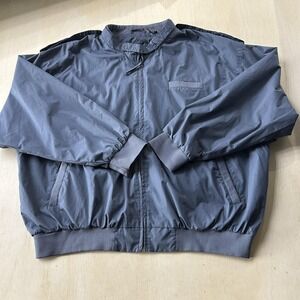 Vintage Amati Jacket Mens Big 3X Gray Bomber Elastic Waist Zip Lined Windbreaker